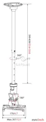 Кронштейн для проектора Cactus CS-VM-PR01L-BK черный макс.10кг потолочный поворот и наклон — фото 6