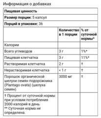 Himalaya since, Капсулы из шелухи семян подорожника, 180 вегетарианских капсул