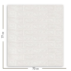 Самоклеящаяся мягкая панель ПВХ Кирпич белый классический 770х700х3 мм