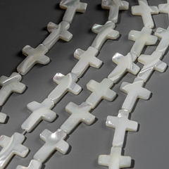 Крестики из перламутра морских ракушек, 18*13,3мм, белый