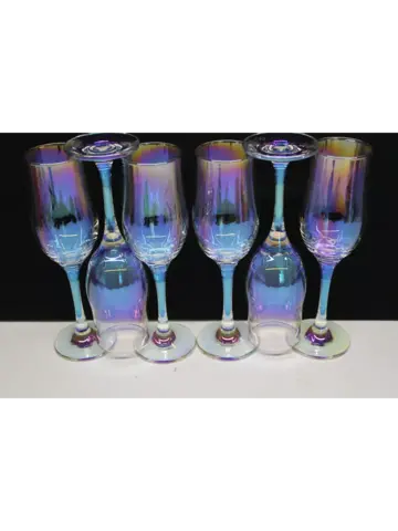 Бокалы для шампанского 6 штук Радужная коллекция