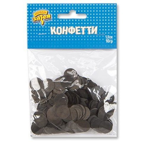 Конфетти Круги тишью Черные 1,5см 10гр/G