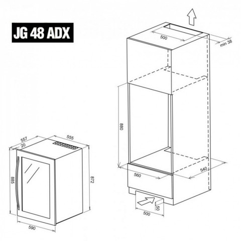 Винный шкаф IP Industrie JG 48-6 AD X