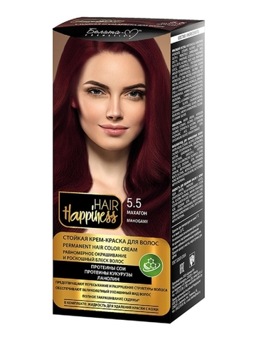 Hair Happiness Крем-краска для волос аммиачная №5.5 махагон Белита-М
