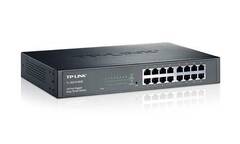 TP-Link 16-портовый гигабитный Easy Smart коммутатор, 16 портов RJ45 10/100/1000 Мбит/с, VLAN на базе MTU/порта/тэга, QoS, IGMP Snooping, 1U 13-дюймовый корпус для монтажа в стойку