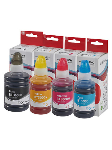 Набор чернил Sakura BTD60BK+BTD5000M/Y/C для Brother DCP-T310, DCP-T510W, DCP-T710W, MFC-T810W, MFC-T910DW, MFC-T4500DW, HL-T4000DW, 4 шт CMYK