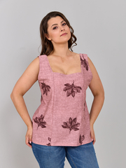 Майка Мк-440Х/коричневый-лилии