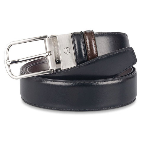 Ремень мужской Piquadro C11, чёрный/коричневый, кожа натуральная (CU3049C11/NM)