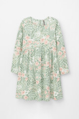 Платье  для девочки  К 5775/дымчатый нефрит,летний сад