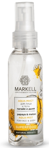 Superfood Aqua-мист для лица и тела папайя и дыня 100мл Markell