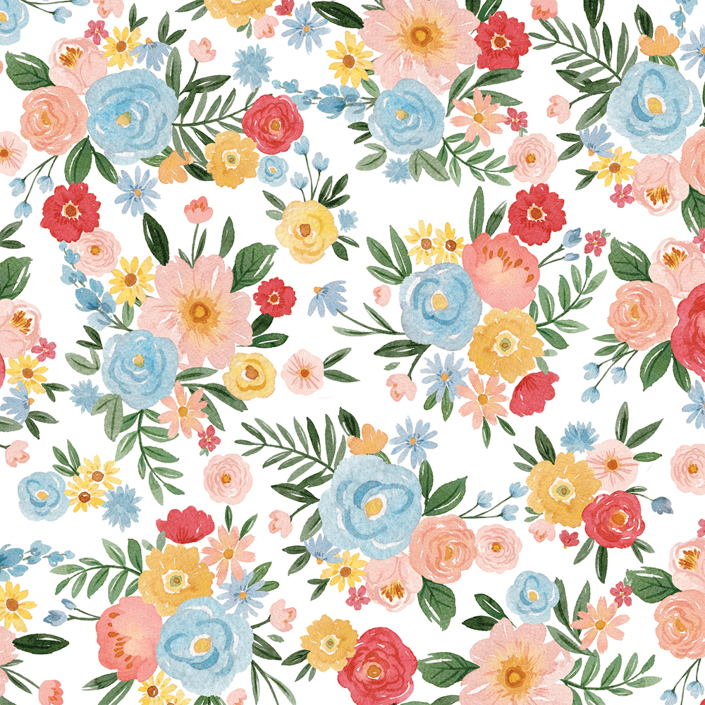 Лист двухсторонней бумаги Carta Bella - SUMMER - Summer Day Floral - 30x30