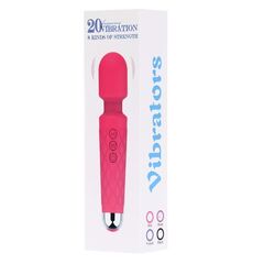 Розовый wand-вибратор с подвижной головкой - 20,4 см. - 