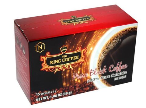 Растворимый черный кофе King Coffee Pure Black. Коробка 24х15 штук.