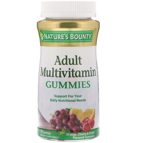 Nature's Bounty, Мультивитаминные жевательные конфеты для взрослых, фруктовый вкус, 75 штук (сод. желатин)