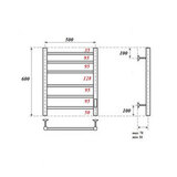 Полотенцесушитель электрический Point PN10856 П6 500x600 диммер справа, хром