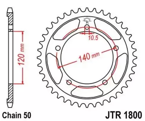 Звезда ведомая JTR1800 43ZBK