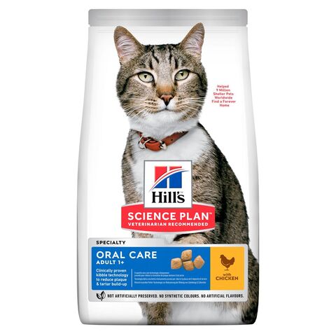 Hill's Science Plan Oral Care сухой корм для ухода за полостью рта у взрослых кошек, с курицей 1,5 к