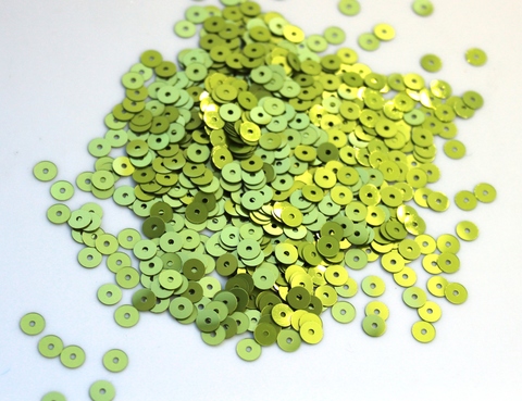 Пайетки плоские 4 мм. Verde Lime (2029)