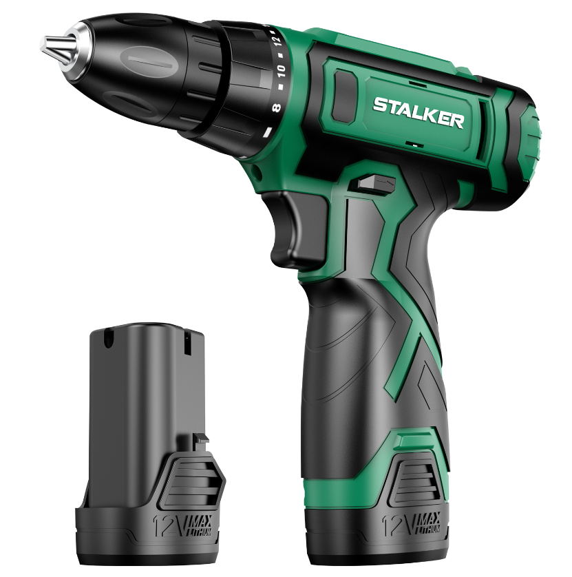 Аккумуляторная дрель-шуруповерт STALKER D12 Li X2
