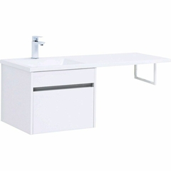 Aquanet 239208 Тумба с раковиной Токио 110 L подвесная 1 ящик цвет белый глянец (239208) фото