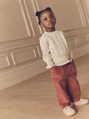 Блуза и брюки в комплекте для девочки Next N79-937, Молочный, Кирпичный