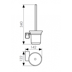 Держатель для туалетной щетки (ершик) настенный KAISER Glory BR KH-4506 схема