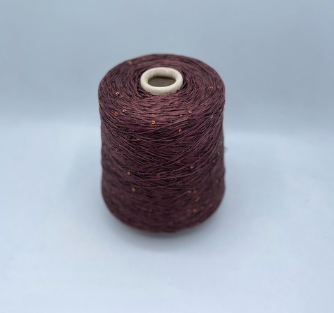 Filati Naturali (пр.Италия),art-Lino, 420/100гр, 100%Лен+пайетки+люрекс, цвет-Виноградное сусло, арт-28102