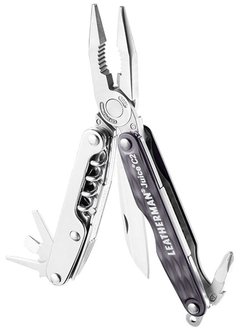 Мультитул Leatherman Juice С2, 12 функций, серый гранит (подарочная упаковка)