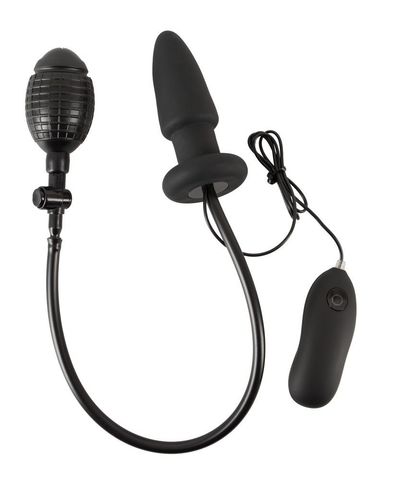 Черная надувная анальная пробка Inflatable Vibrating Butt Plug - 12,2 см. - Orion You2Toys 05964340000
