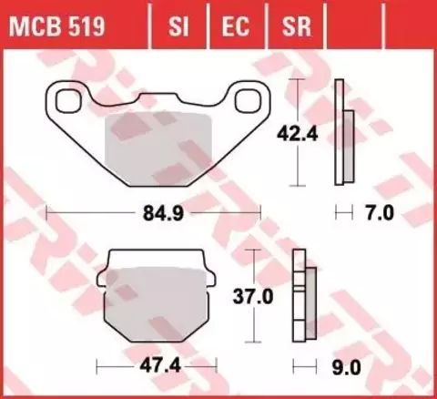 Колодки тормозные дисковые MCB519EC