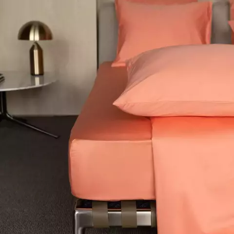 Простыня на резинке 120x200x25 Mollen розово-коралловая