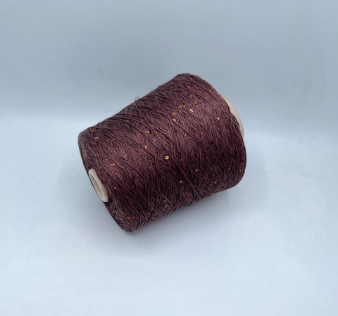 Filati Naturali (пр.Италия),art-Lino, 420/100гр, 100%Лен+пайетки+люрекс, цвет-Виноградное сусло, арт-28102
