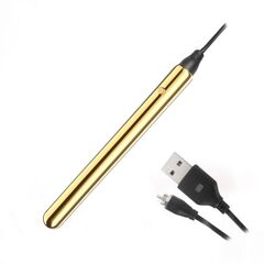 Золотистая подвеска-вибратор Genie Flirting Pen - 