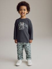 Брюки и лонгслив в комплекте для мальчика Next B69-747, Серый, Голубой