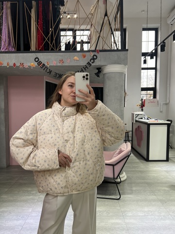 Пуховик Floral голубой