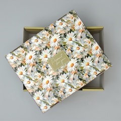 Коробка самосборная одиночная Прямоугольник,  31*25.5*16 см, «Ромашки», 1 шт.