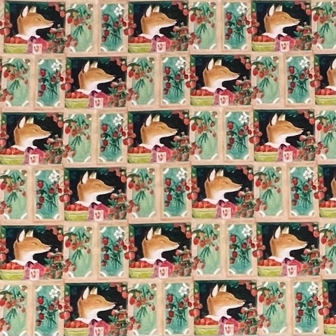 ЛИСА И ЯГОДЫ, КУПОН 51x110 см - 100% ХЛОПОК