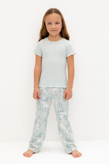 пижама  для девочки  К 1636/серое небо,лесная тайна