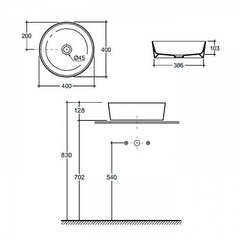 Умывальник накладной Арена 40 ФС