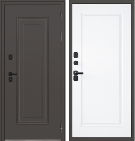 Входная дверь уличная АСД с терморазрывом 3К Сургут муар коричневый / Белый матовый