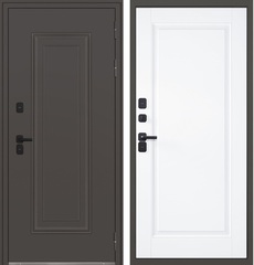 Входная дверь уличная АСД с терморазрывом 3К Сургут муар коричневый / Белый матовый