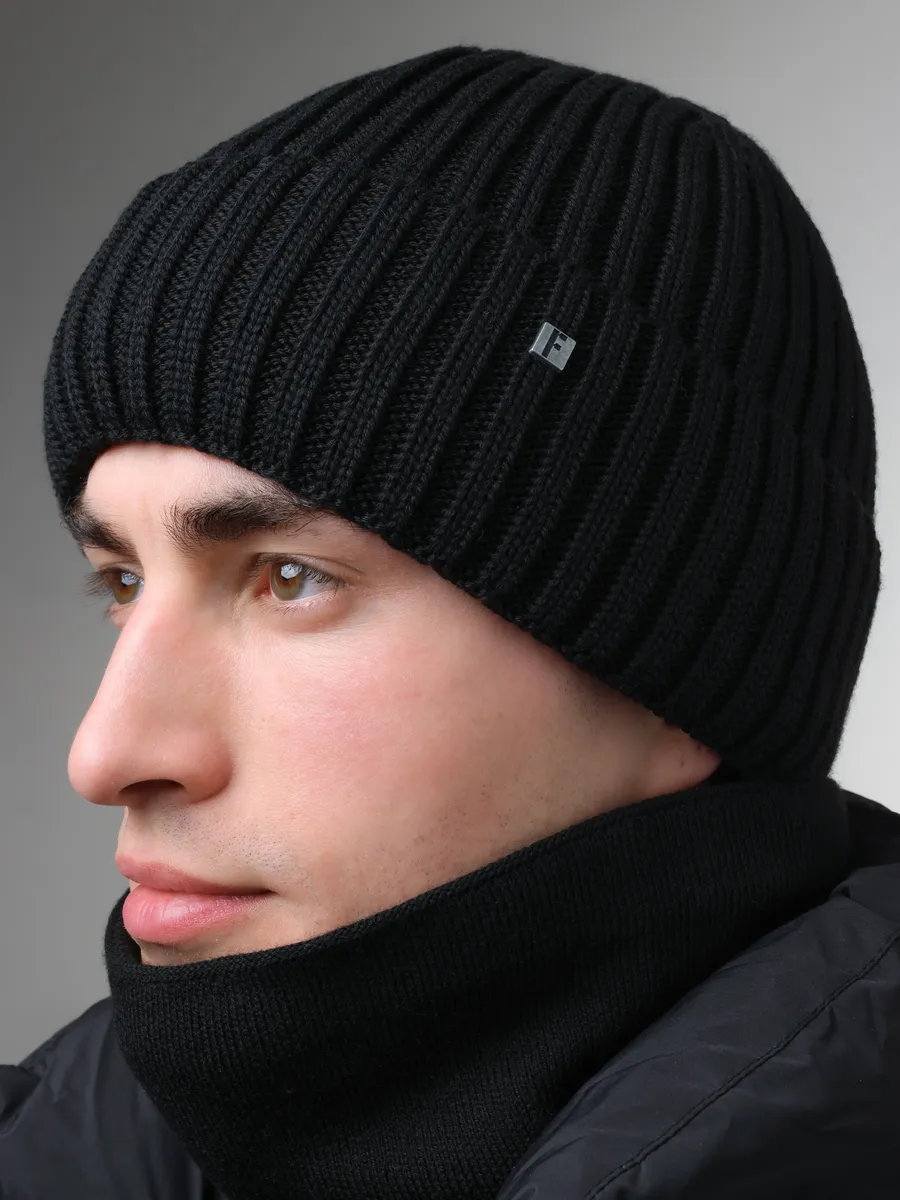 Шапка бини зимняя весенняя с флисом