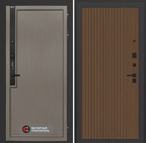 Входная дверь в квартиру Лабиринт Лаб 1 про Велютто кофе 29 Дуб кантри темный
