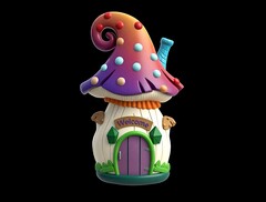 Силиконовый молд № 427 домик Гриб 2 D № 2 ( серия домики для гномов и фей)