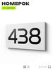 Номер на дверь 438, табличка на дверь для офиса, квартиры, кабинета, аудитории, склада, белая 120х70 мм, Айдентика Технолоджи