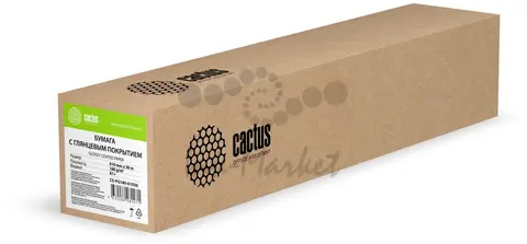 Бумага Cactus CS-PG180-61030 24"(A1) 610мм-30м/180г/м2/белый глянцевое для струйной печати втулка:50.8мм (2")