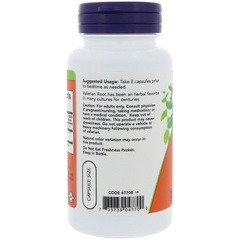 Now Foods, Корень валерианы, 500 мг, 100 растительных капсул