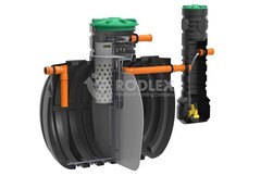 Станция биологической очистки BioBox Aero 10 с принудительным выбросом, насосом в отдельной кнс Родлекс 5000 л./ 2500 л. в сутки / 10 чел. / принудительный сброс / компрессорный аэрация (2400x1740x2300см;262кг;) - арт.559797