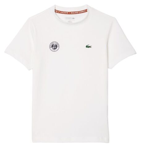 Детская теннисная футболка Lacoste Kids Roland Garros Edition Performance Ultra-Dry Jersey T-Shirt - white