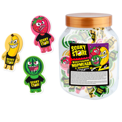 КОНФИТРЕЙД SCARY STORE Мармелад с начинкой в блистерной упаковке 1кор*20бл*30шт, 9гр